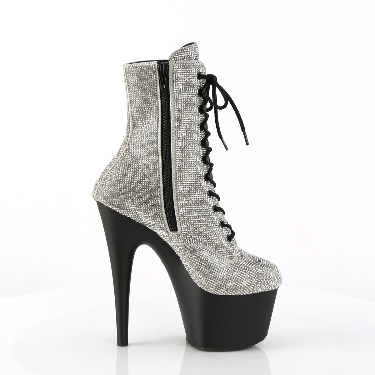 Pleaser - Adore 1020RS - Silver Rhinestones - 7 inch