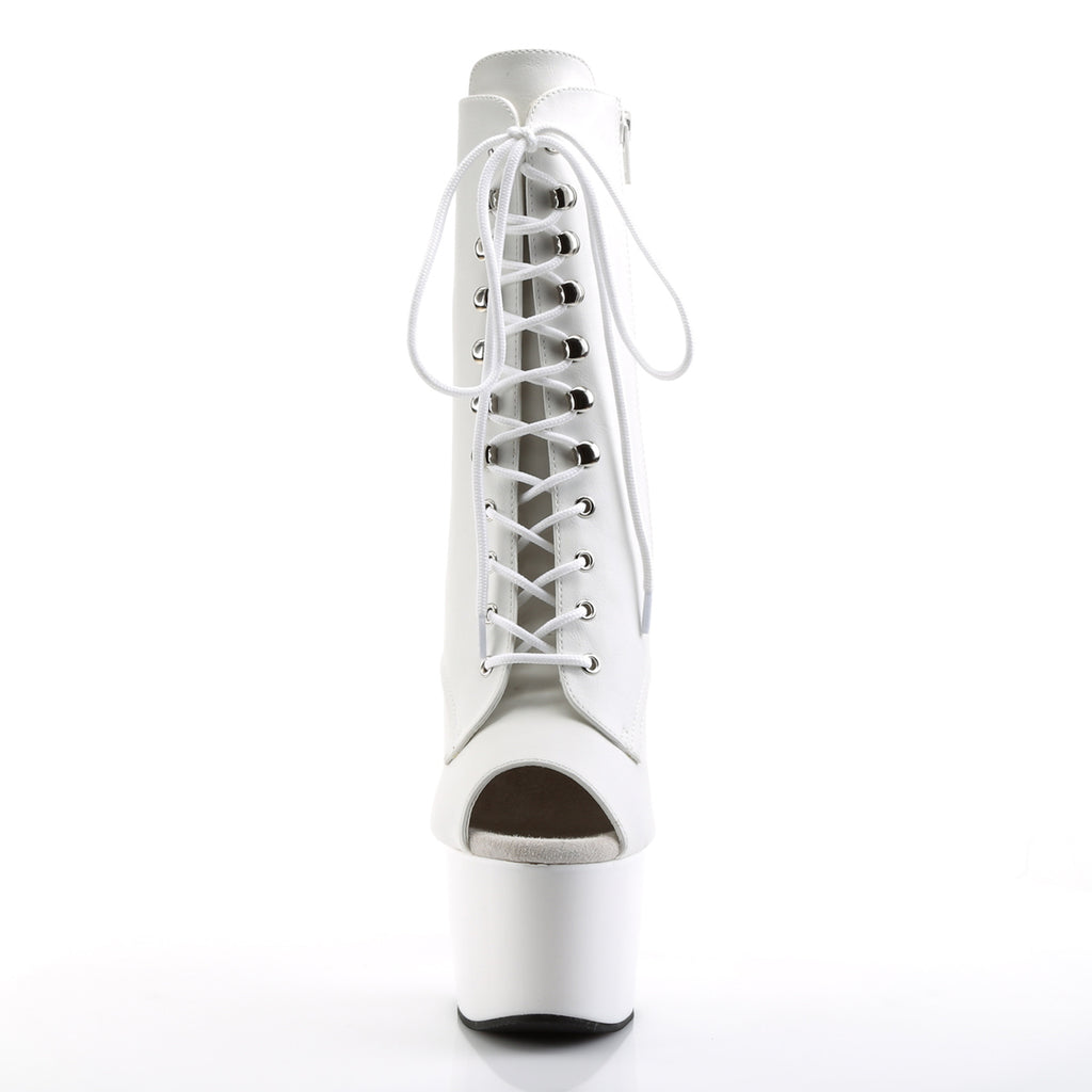 Pleaser - Adore 1021 - White Faux Leather - 7 inch