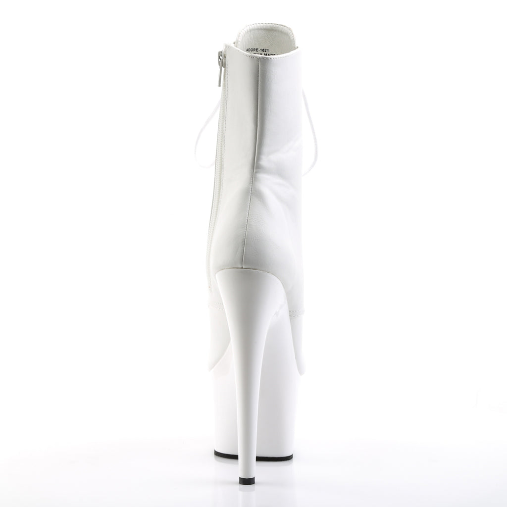 Pleaser - Adore 1021 - White Faux Leather - 7 inch