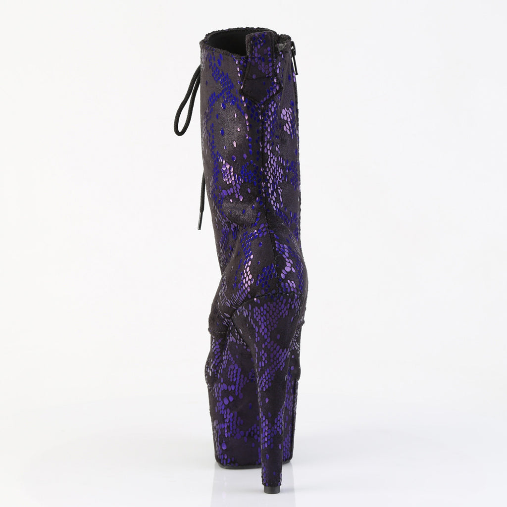 Pleaser - Adore 1040SPF - Purple Metallic Snake Print Fabric - 7 inch