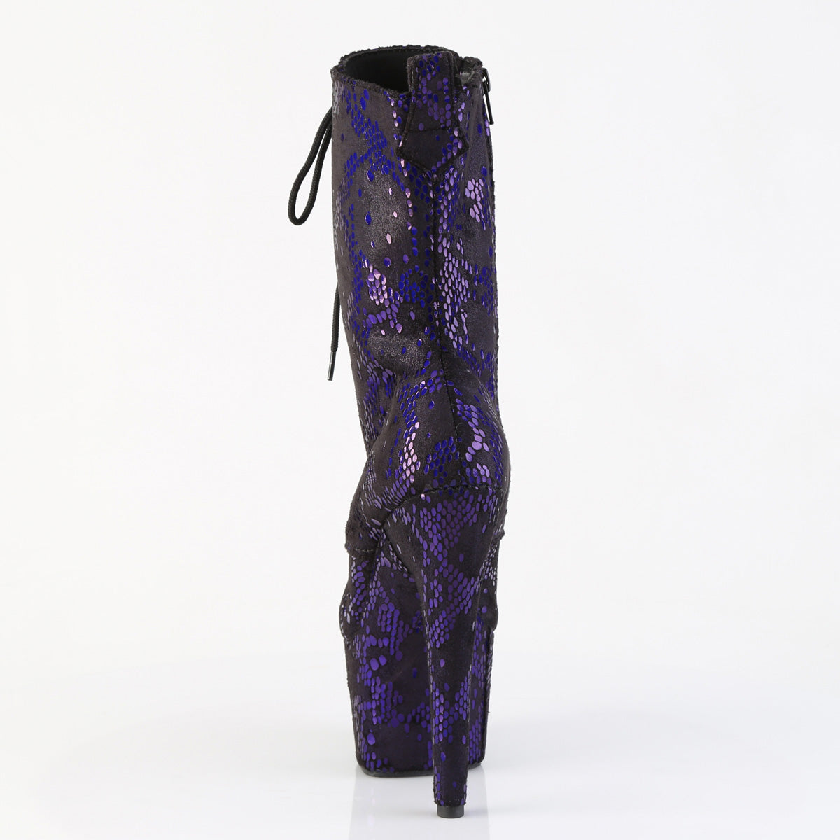 Pleaser - Adore 1040SPF - Purple Metallic Snake Print Fabric - 7 inch