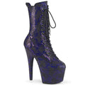 Pleaser - Adore 1040SPF - Purple Metallic Snake Print Fabric - 7 inch