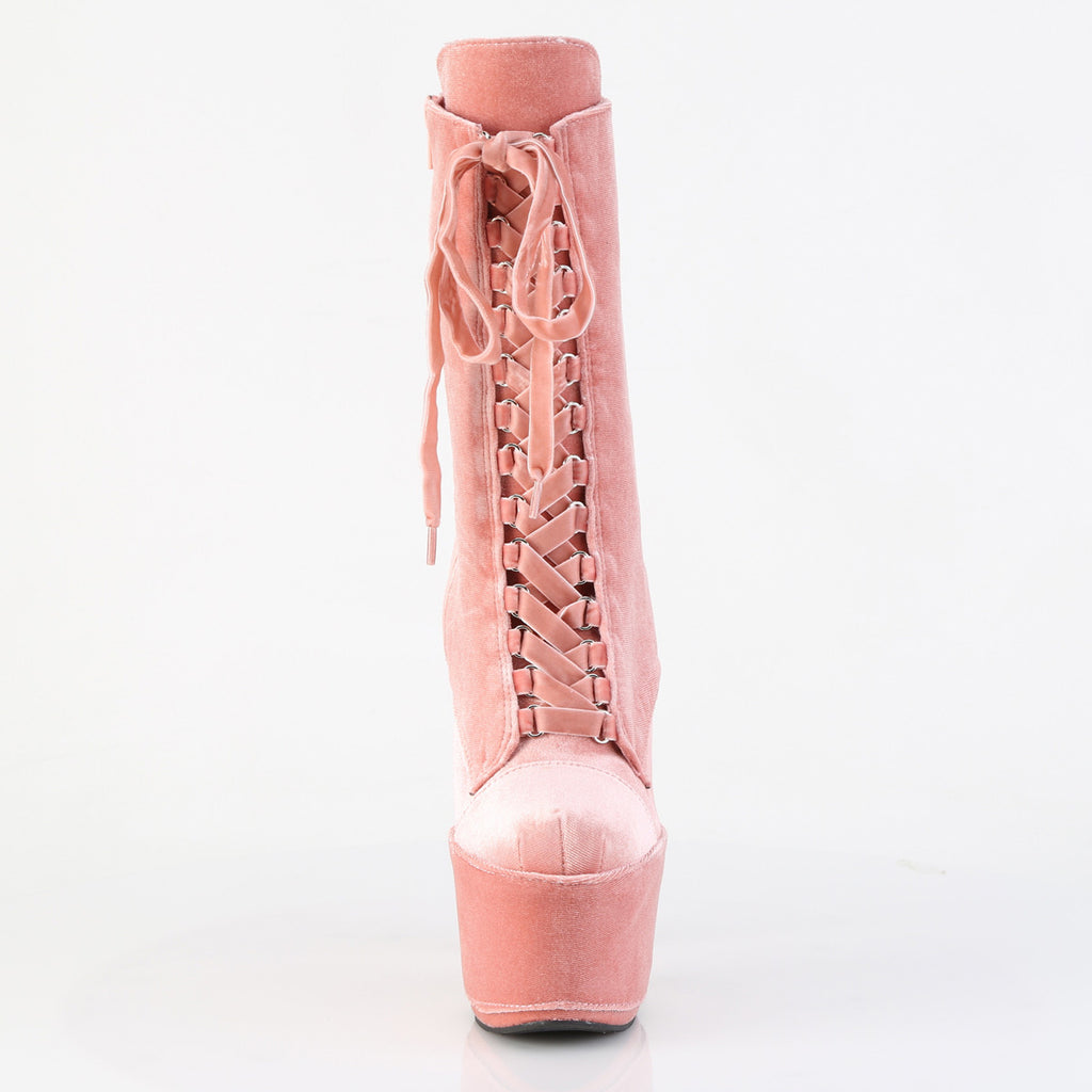 Pleaser - Adore 1045VEL - Dusty Pink Velvet - 7 inch