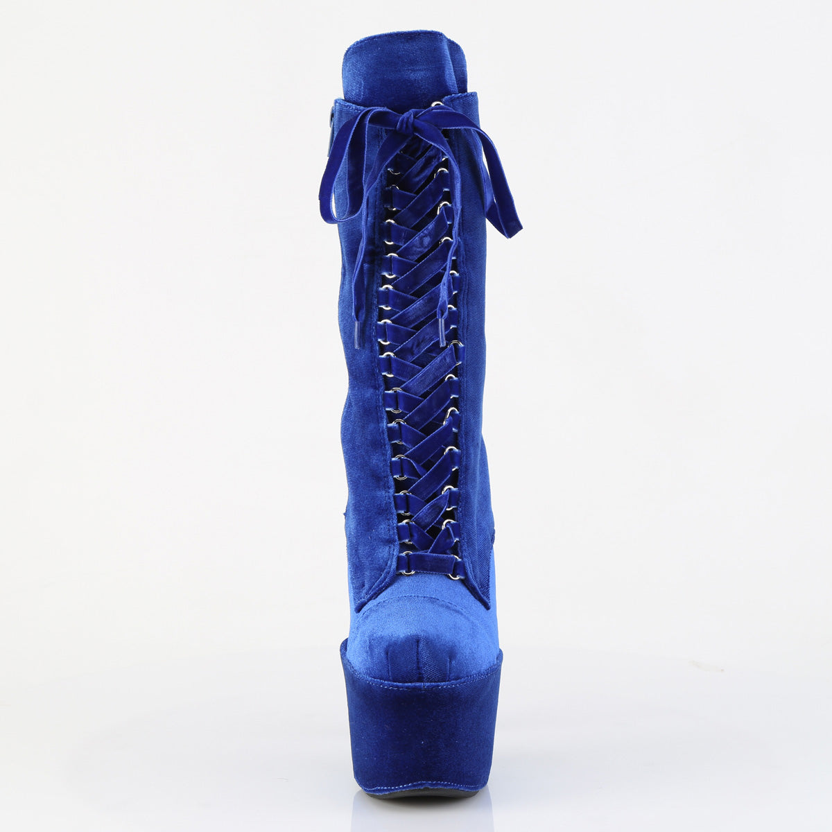 Pleaser - Adore 1045VEL - Navy Blue Velvet - 7 inch