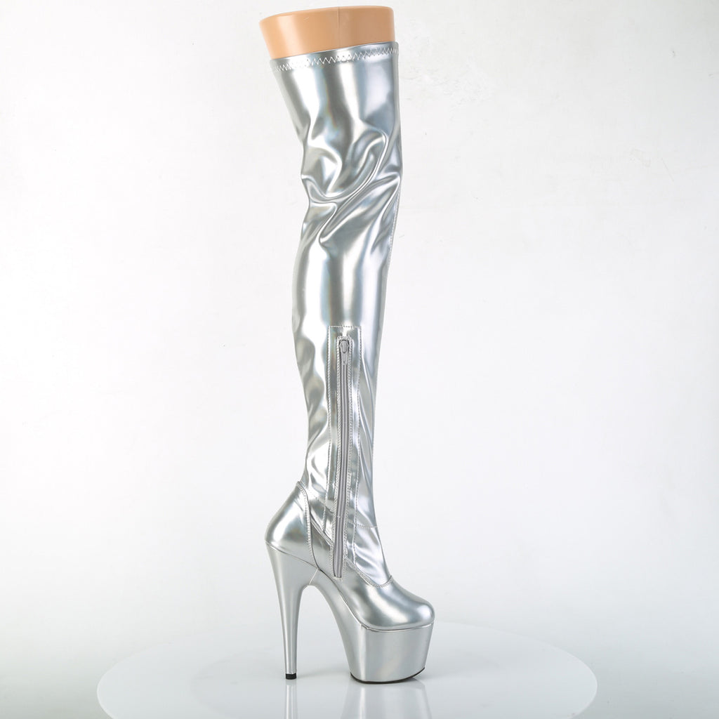 Pleaser - Adore 3000HWR - Silver . Holographique - 7 inch