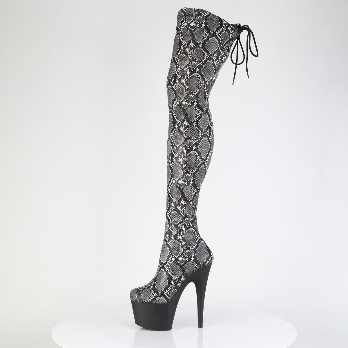 Pleaser - Adore 3008SP-BT - Grey-Black Snake Print - 7 inch