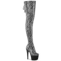 Pleaser - Adore 3008SP-BT - Grey-Black Snake Print - 7 inch
