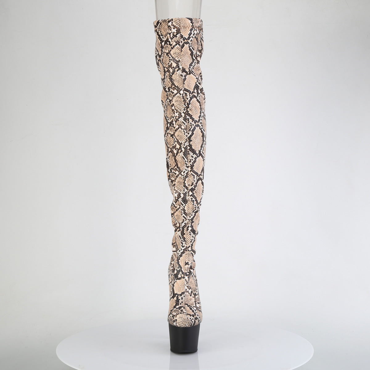 Pleaser - Adore 3008SP-BT - Tan-Brown Snake Print - 7 inch