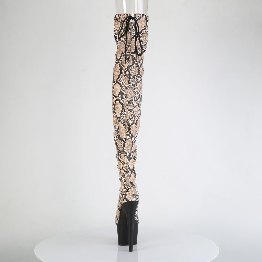 Pleaser - Adore 3008SP-BT - Tan-Brown Snake Print - 7 inch