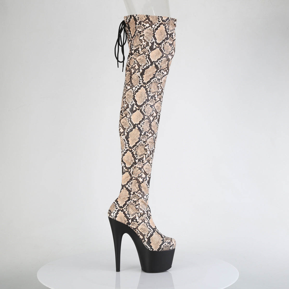 Pleaser - Adore 3008SP-BT - Tan-Brown Snake Print - 7 inch
