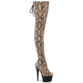 Pleaser - Adore 3008SP-BT - Tan-Brown Snake Print - 7 inch