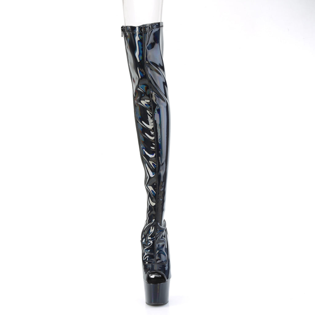 Pleaser - Adore 3011HWR - Black . Holographique - 7 inch