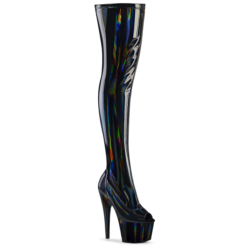 Pleaser - Adore 3011HWR - Black . Holographique - 7 inch