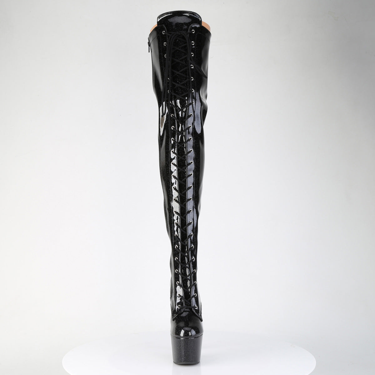 Pleaser - Adore 3020GP - Black Glitter - 7 inch