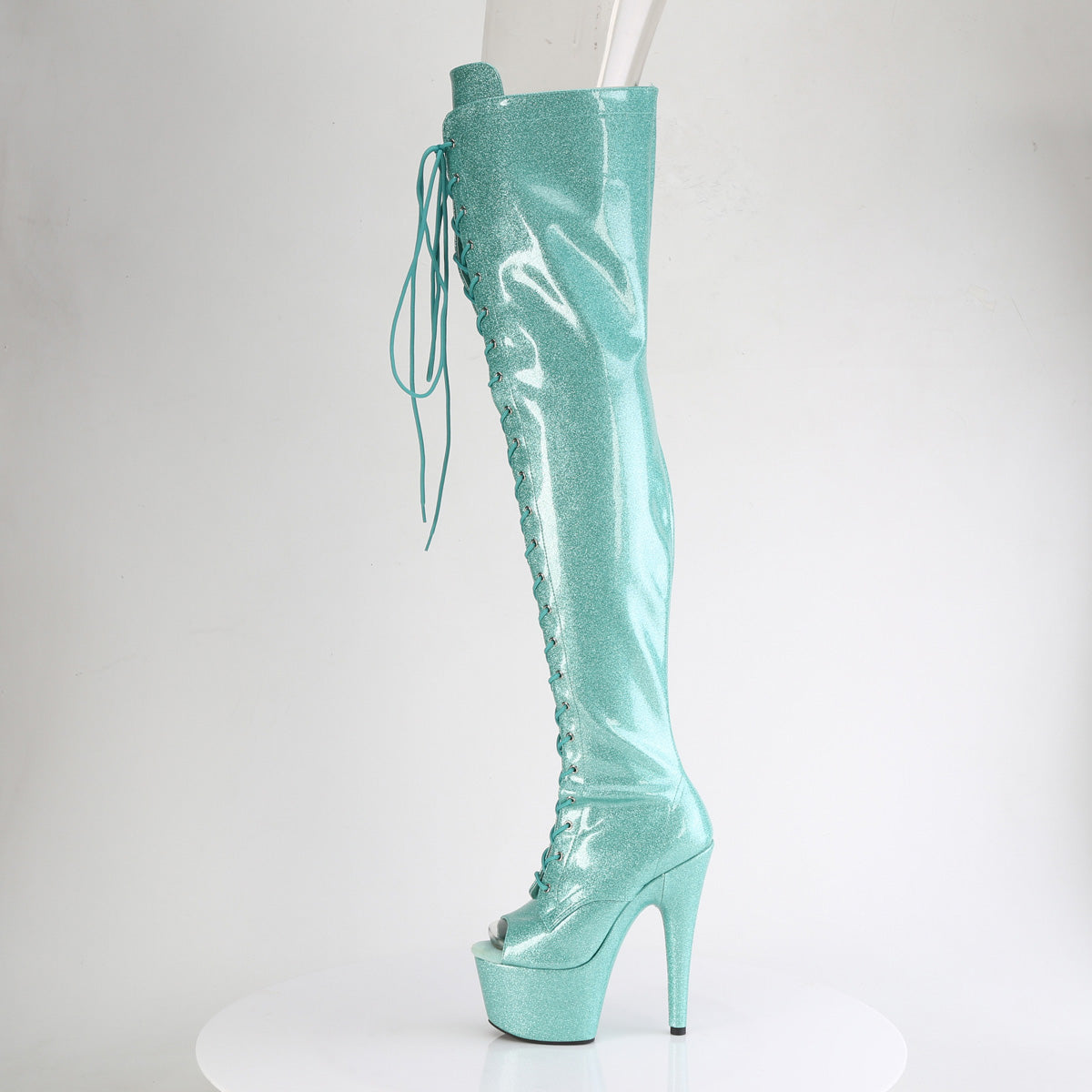 Pleaser - Adore 3021GP - Aqua Glitter - 7 inch