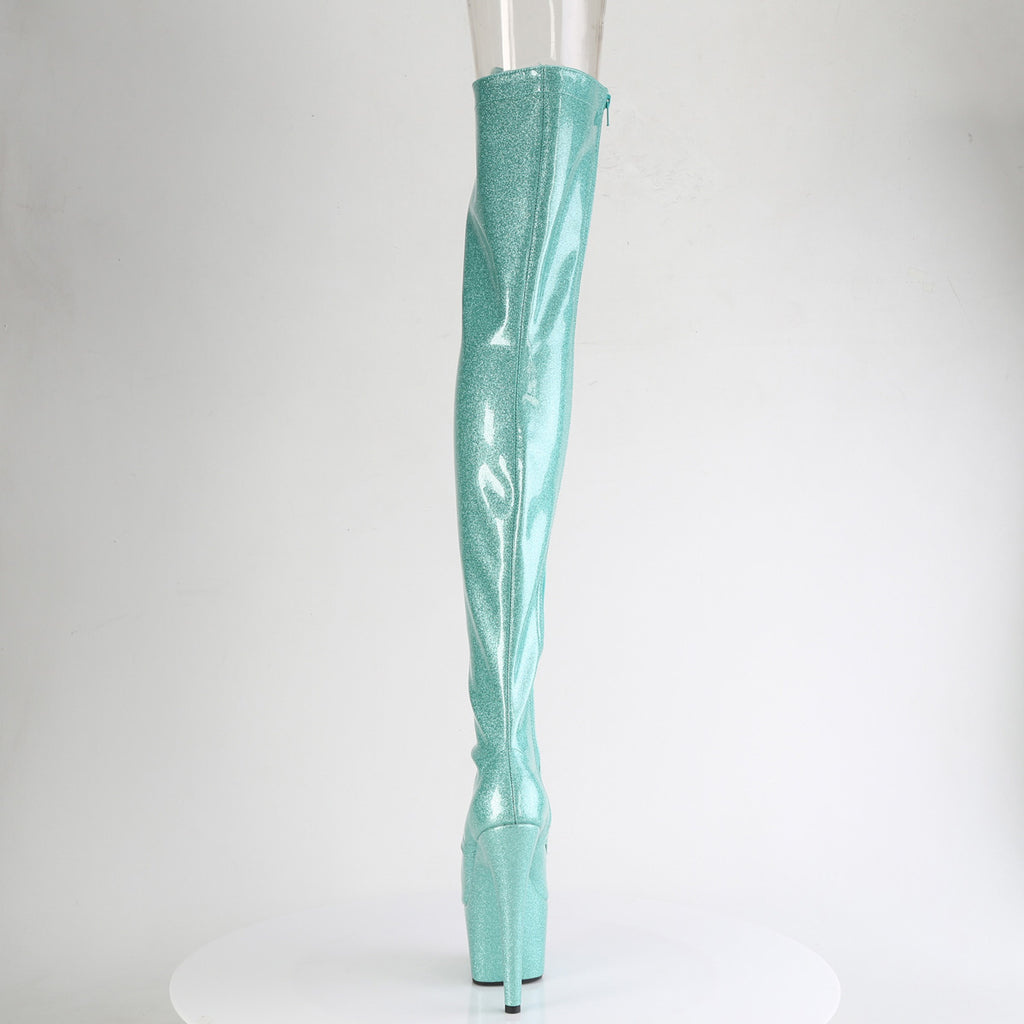 Pleaser - Adore 3021GP - Aqua Glitter - 7 inch