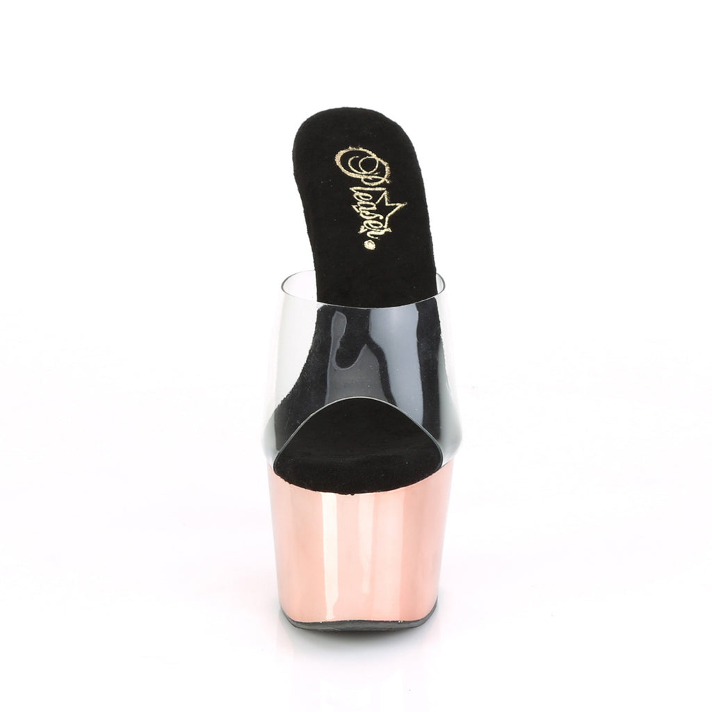 Pleaser - Adore 701 - Rose Gold Chrome - 7 inch