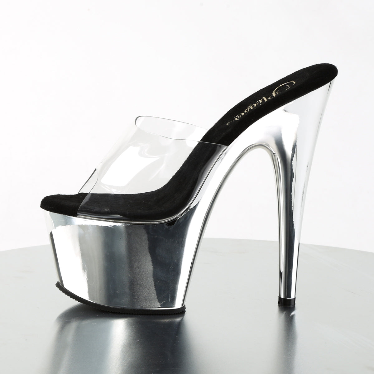Pleaser - Adore 701 - Silver Chrome - 7 inch