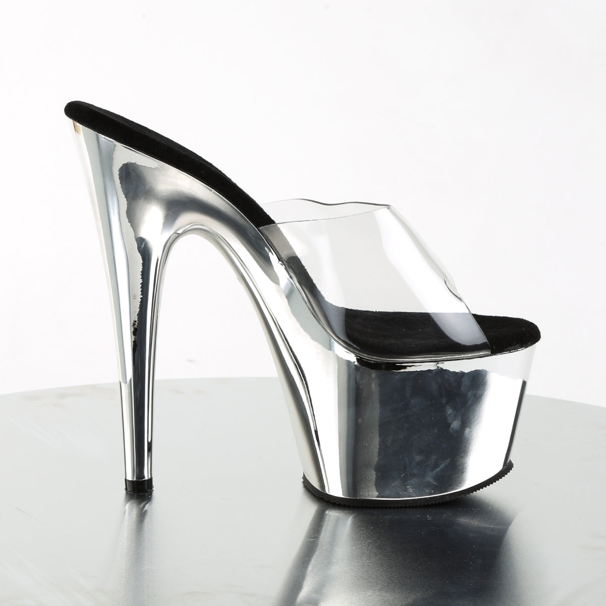 Pleaser - Adore 701 - Silver Chrome - 7 inch