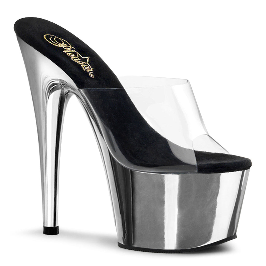Pleaser - Adore 701 - Silver Chrome - 7 inch