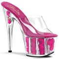 Pleaser - Adore 701FL- Hot Pink Flowers - 7 inch