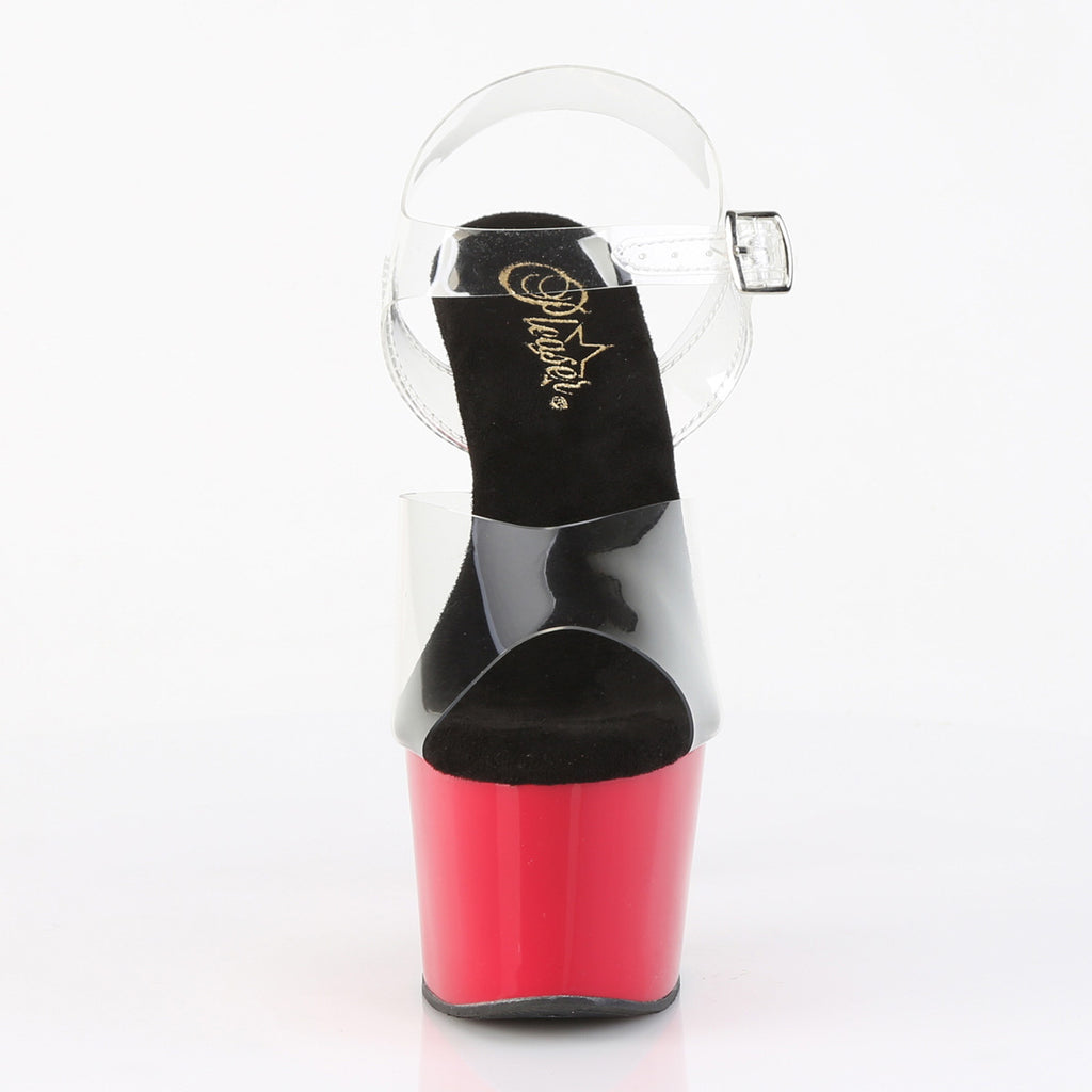 Pleaser - Adore 708 - Clear-Black - 7 inch