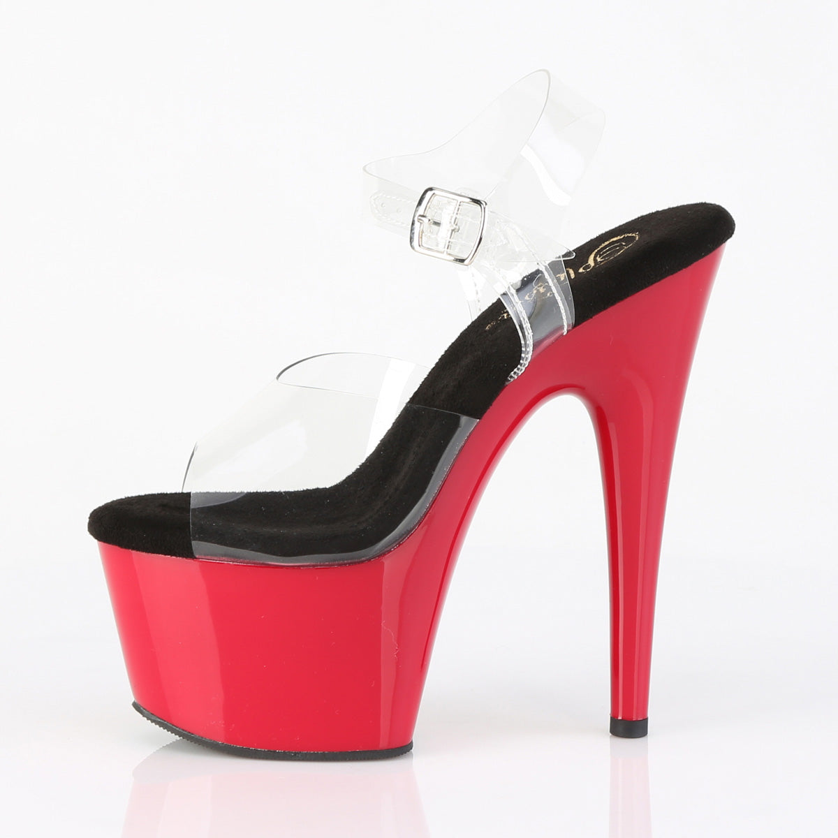 Pleaser - Adore 708 - Clear-Black - 7 inch