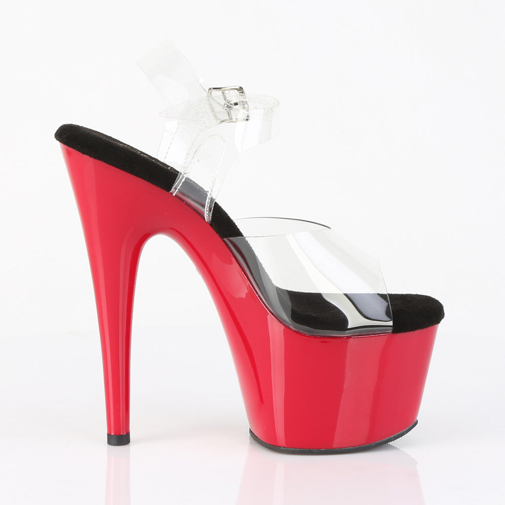 Pleaser - Adore 708 - Clear-Black - 7 inch