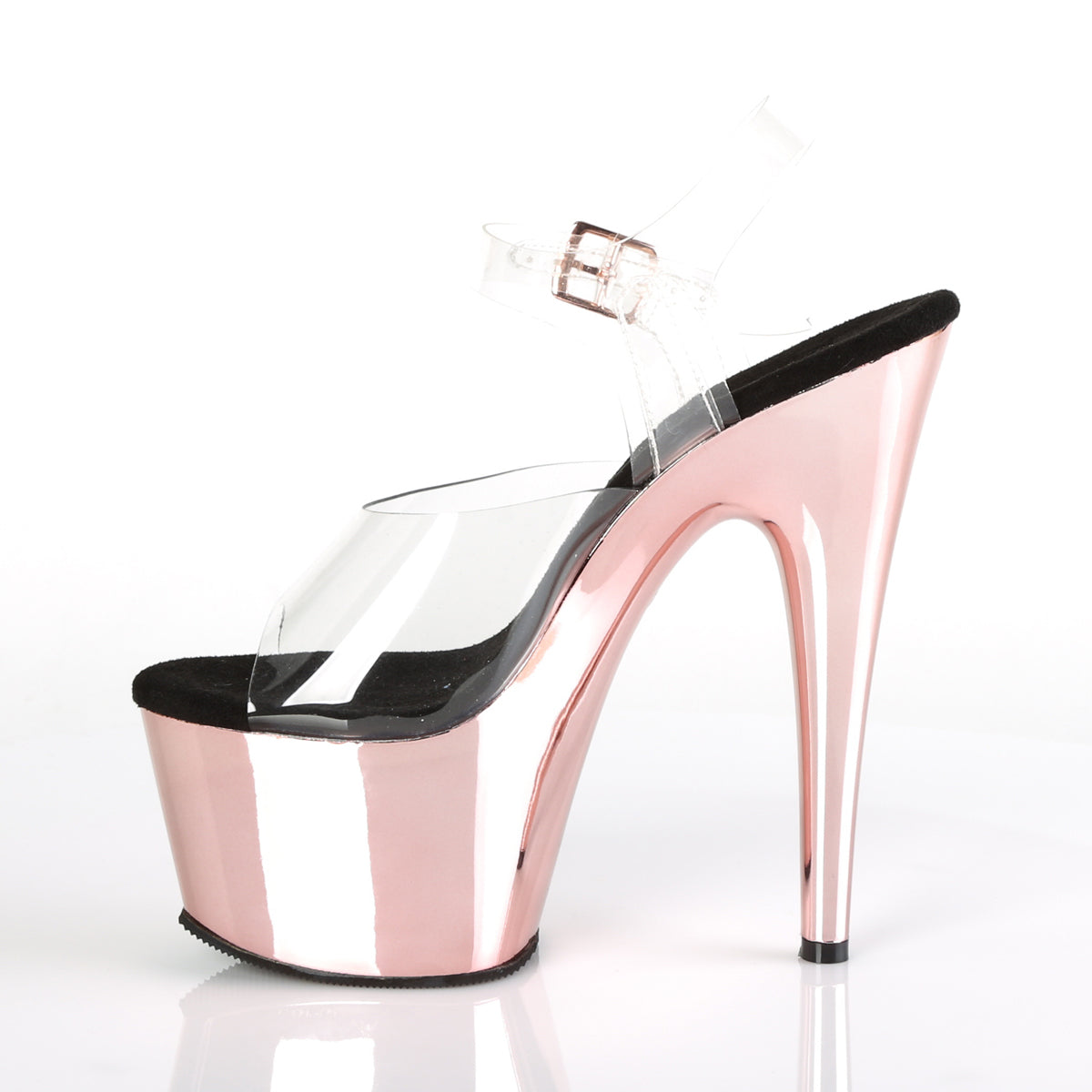 Pleaser - Adore 708 - Rose Gold Chrome - 7 inch