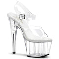 Pleaser - Adore 708 - Clear - 7 inch