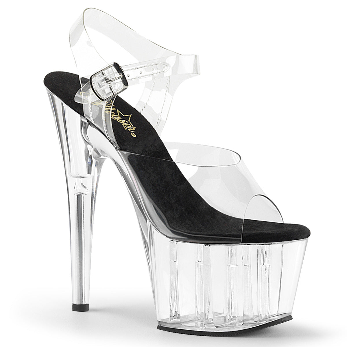 Pleaser - Adore 708 - Clear Black - 7 inch