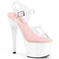 Pleaser - Adore 708 - Clear-Baby Pink - 7 inch