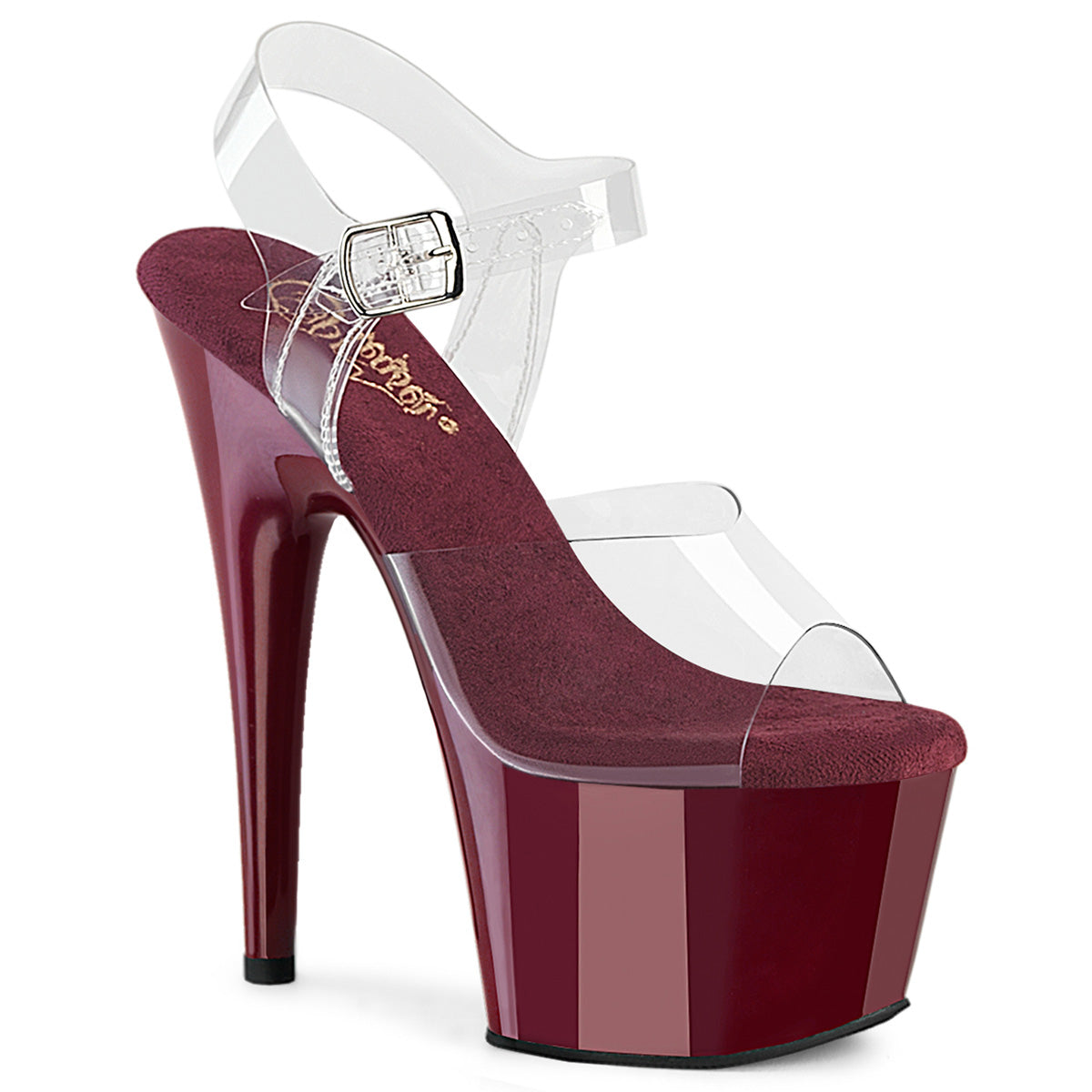 Pleaser - Adore 708 - Burgundy - 7 inch