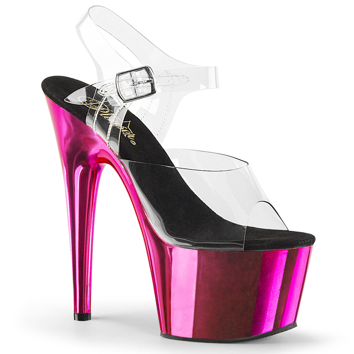 Pleaser - Adore 708 - Hot Pink Chrome - 7 inch