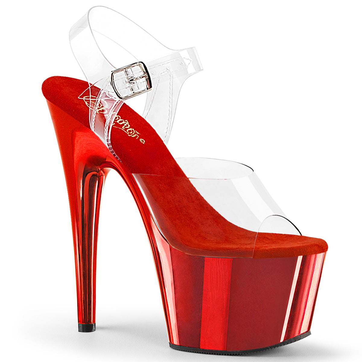 Pleaser - Adore 708 - Red Chrome - 7 inch
