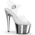 Pleaser - Adore 708 - Silver Chrome - 7 inch
