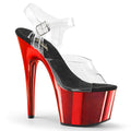 Pleaser - Adore 708 - Red Chrome & Black - 7 inch