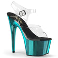 Pleaser - Adore 708 - Turquoise Chrome - 7 inch