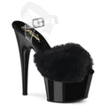 Pleaser - Adore 708FUR - Black Faux Fur - 7 inch