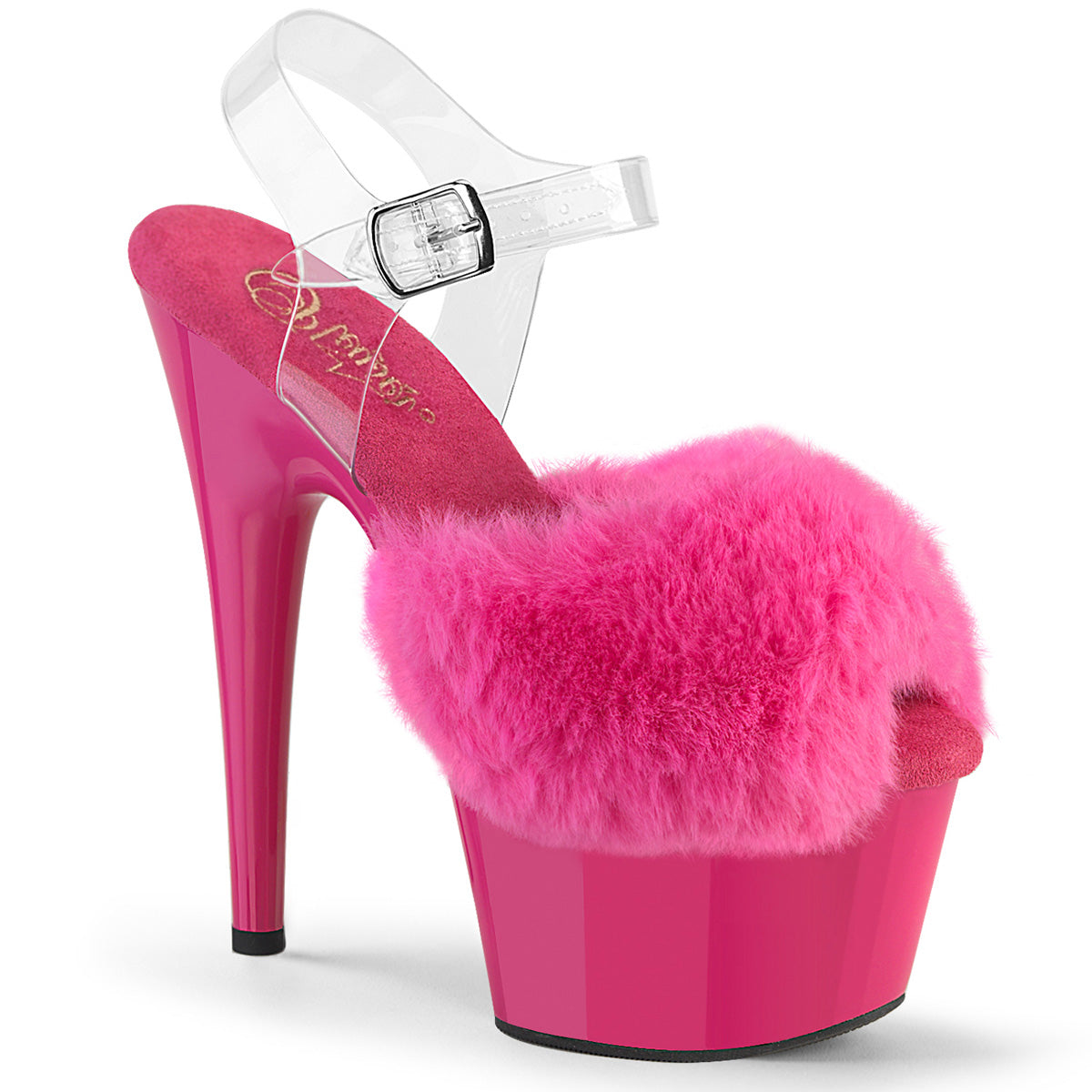 Pleaser - Adore 708FUR - Fuchsia Faux Fur - 7 inch