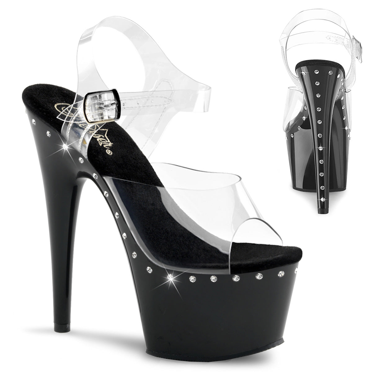 Pleaser - Adore 708LS - Black - 7 inch