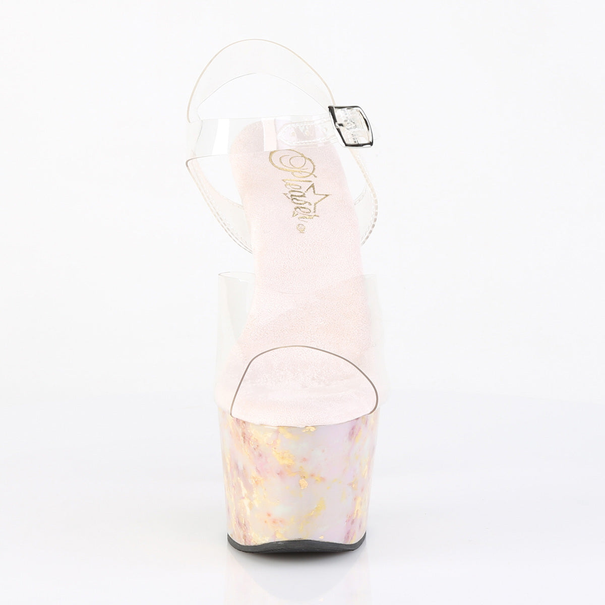 Pleaser - Adore 708MB - Blush-Gold Marble - 7 inch