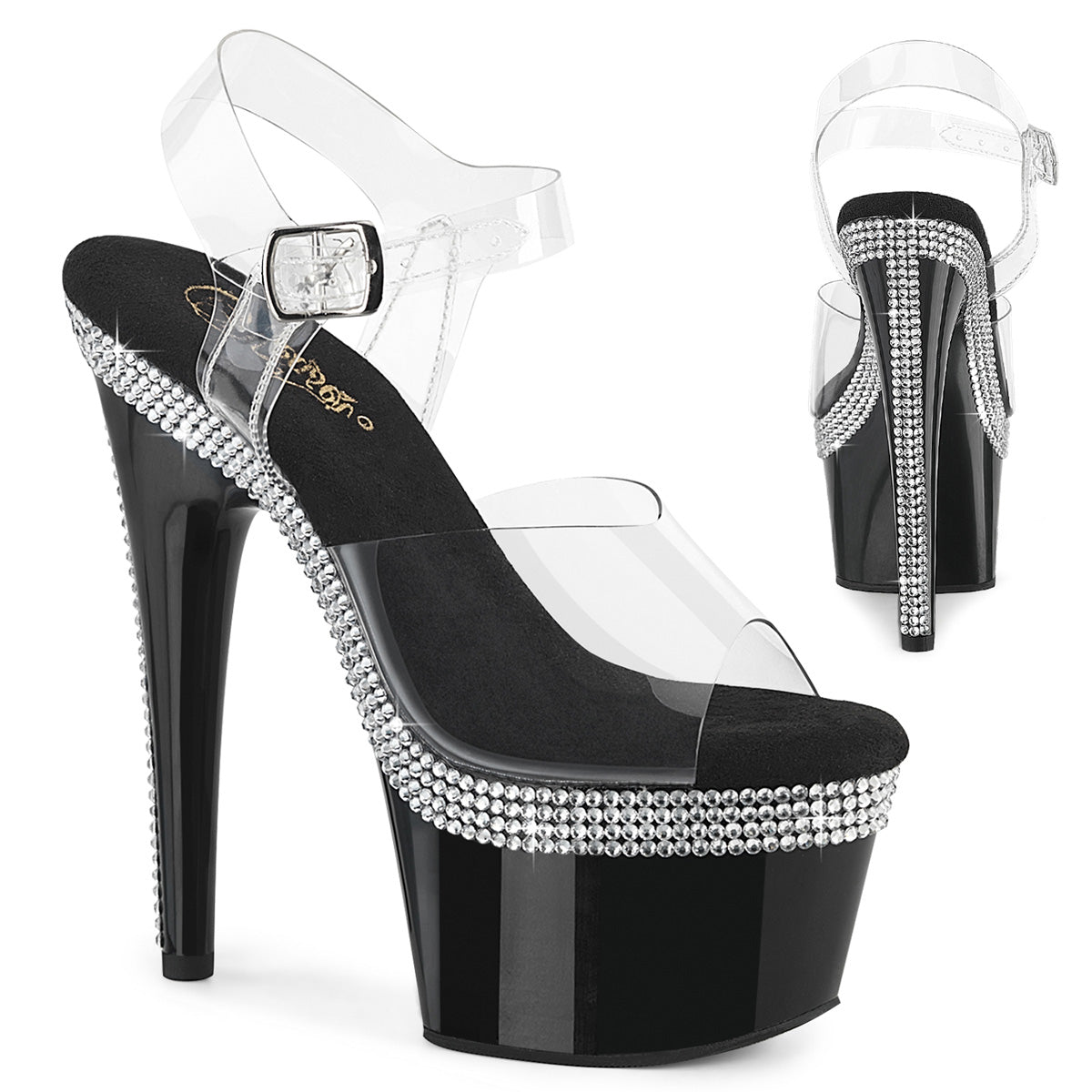 Pleaser - Adore 708MLS - Black - 7 inch