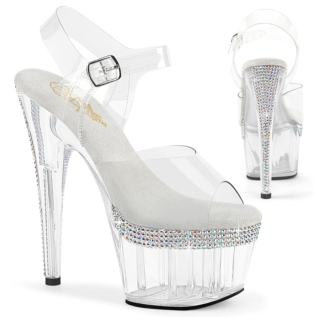 Pleaser - Adore 708PHRS - Clear - 7 inch