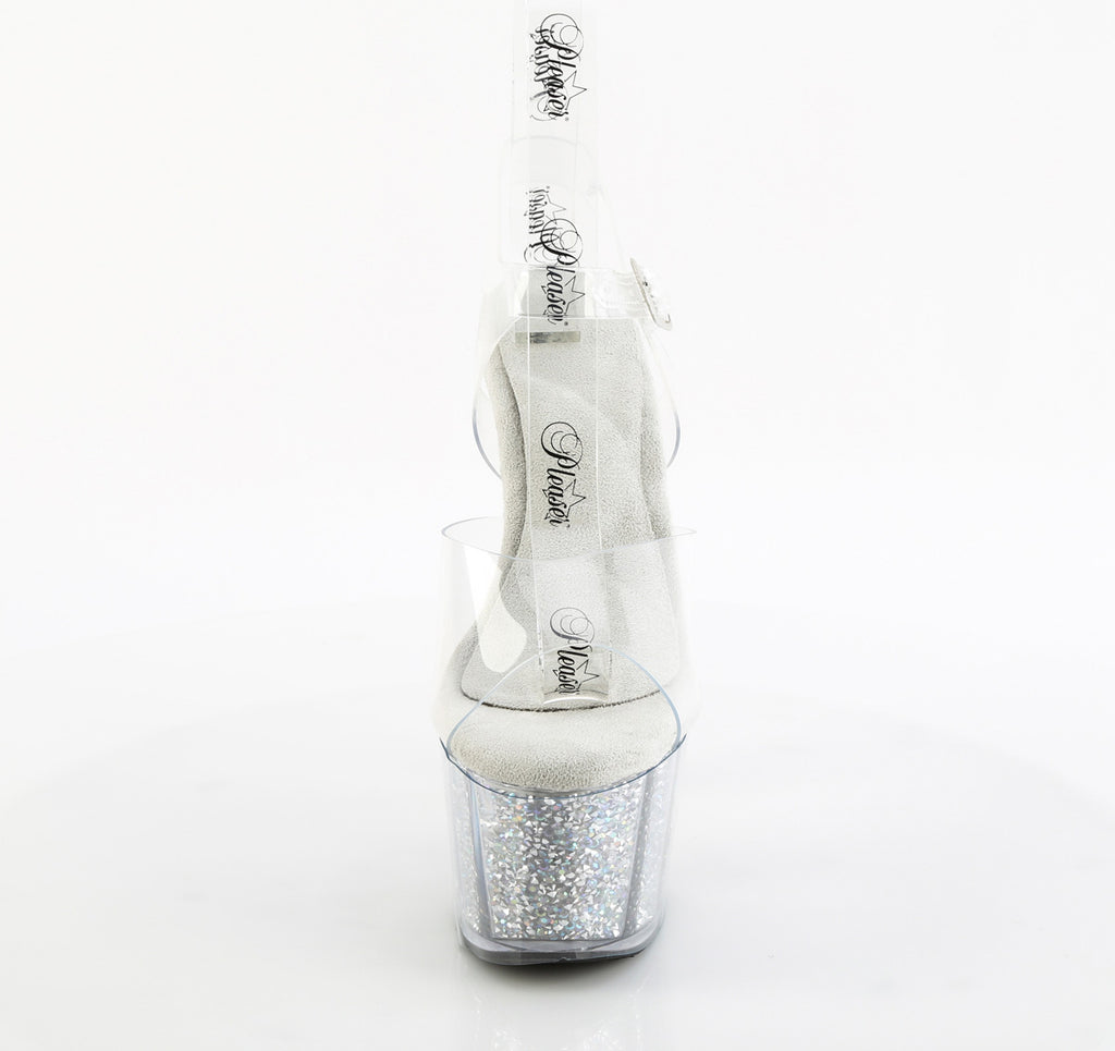 Pleaser - Adore 708PREM-RSI - Clear-Silver AB Rhinestones - 7 inch