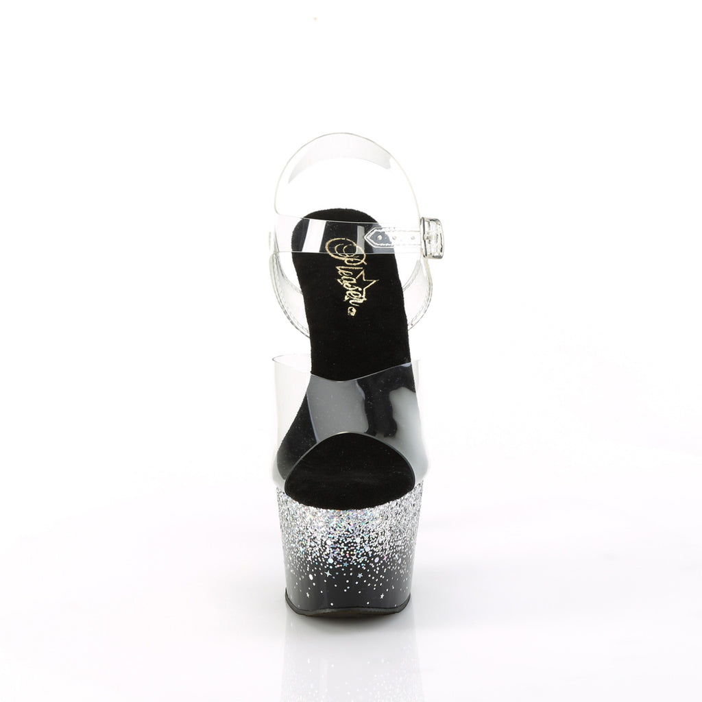 Pleaser - Adore 708SS - Black-Silver Multi Glitter - 7 inch