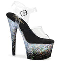 Pleaser - Adore 708SS - Black-Silver Multi Glitter - 7 inch
