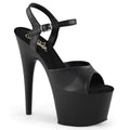 Pleaser - Adore 709 - Black Faux Leather - 7 inch