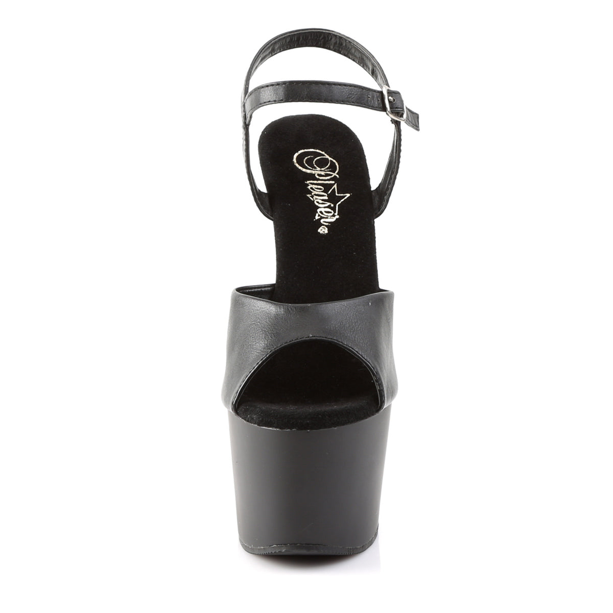 Pleaser - Adore 709 - Black Faux Leather - 7 inch