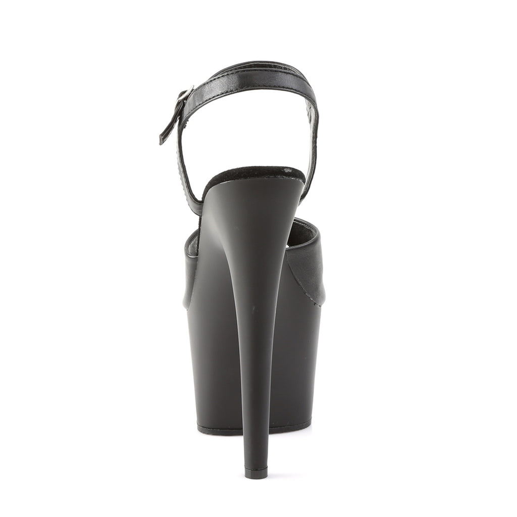 Pleaser - Adore 709 - Black Faux Leather - 7 inch